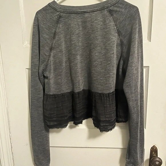 Free People Black and Gray Sweatshirt - Picture 2 of 4